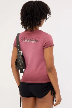 Silent Verse Baby Tee Burgundy