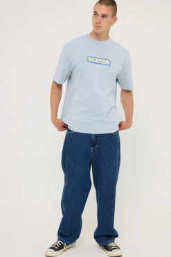 Six Stars Boxy SS Tee Pigment Bleach Blue