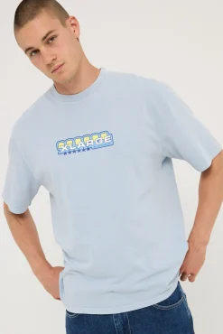 Six Stars Boxy SS Tee Pigment Bleach Blue