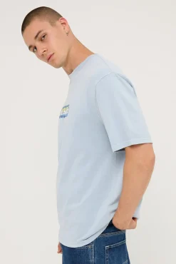 Six Stars Boxy SS Tee Pigment Bleach Blue