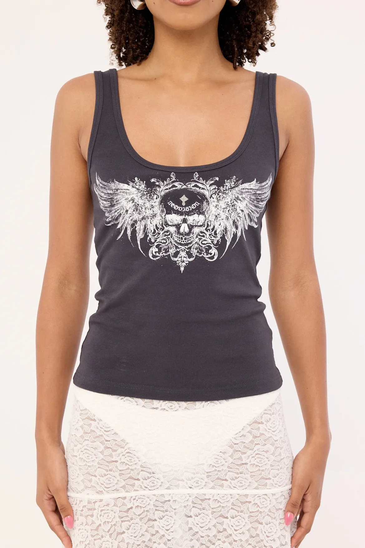 Skorn Singlet Tank Top Washed Black