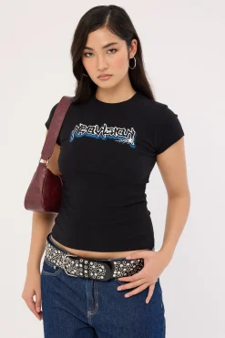 Skull Baby Tee Black
