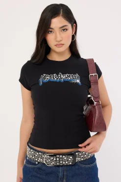 Skull Baby Tee Black