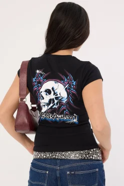Skull Baby Tee Black