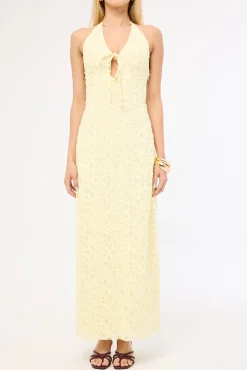 Skye Halter Midi Dress Lemon