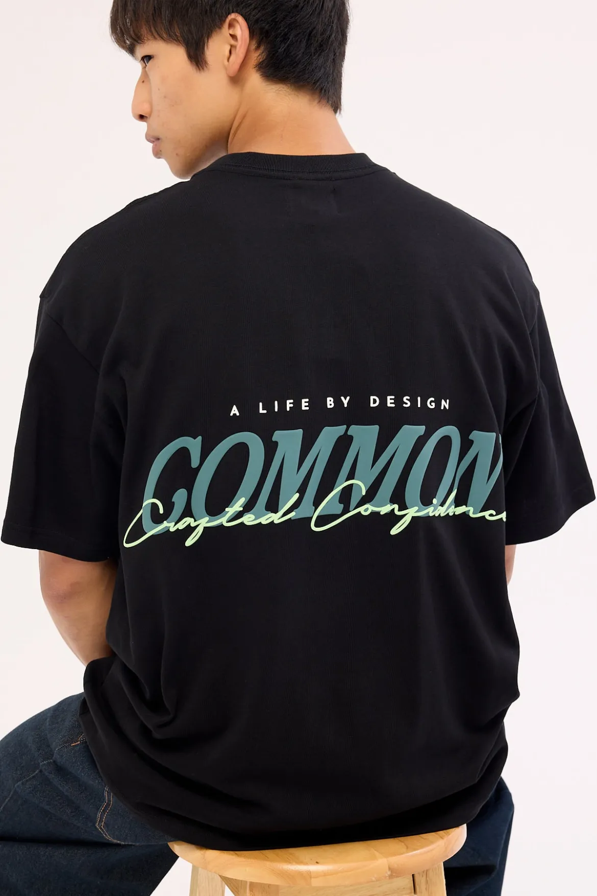 Slant Heavyweight Boxy Tee Black