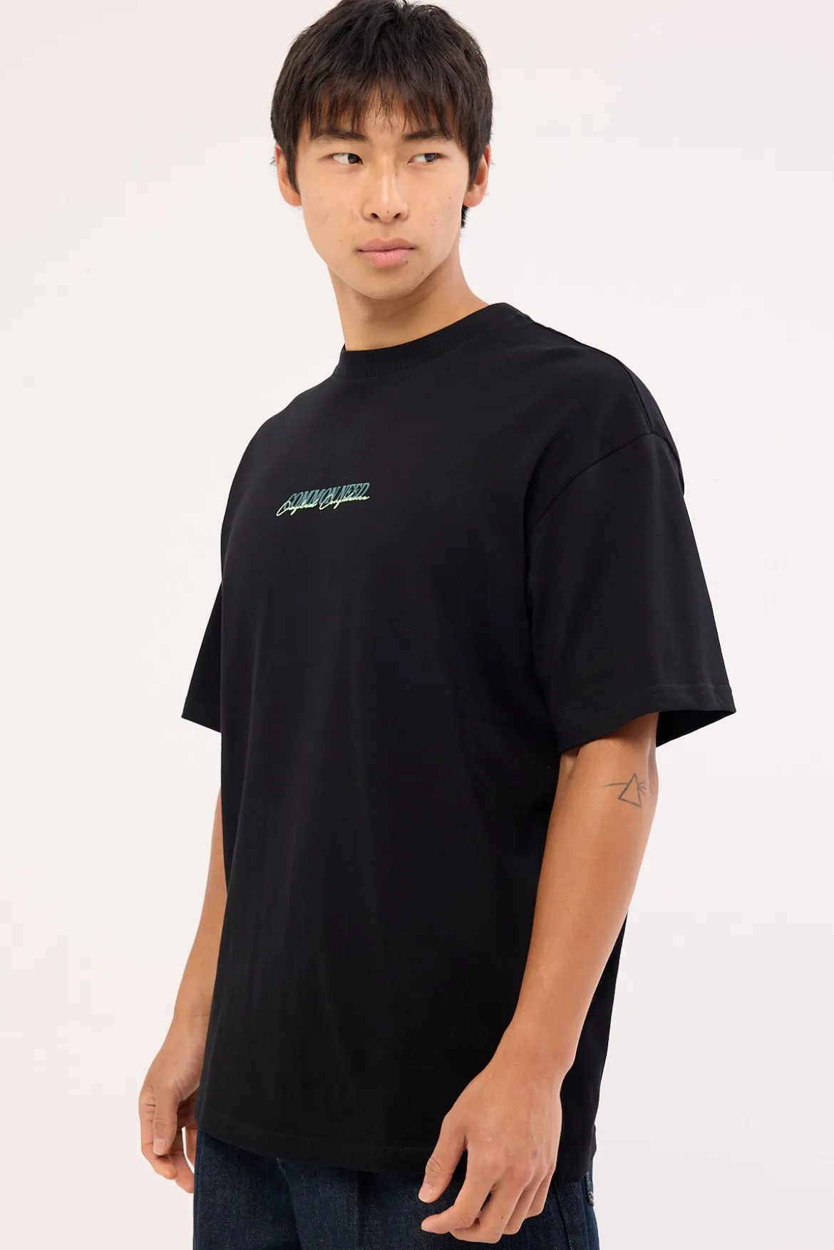 Slant Heavyweight Boxy Tee Black