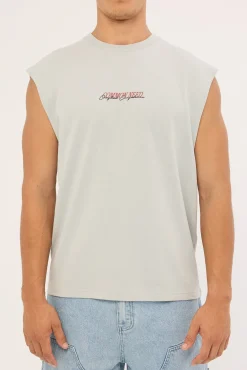 Slant Muscle Tank Grey
