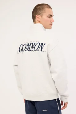 Slant Quarter Zip Sweater Snow Marle