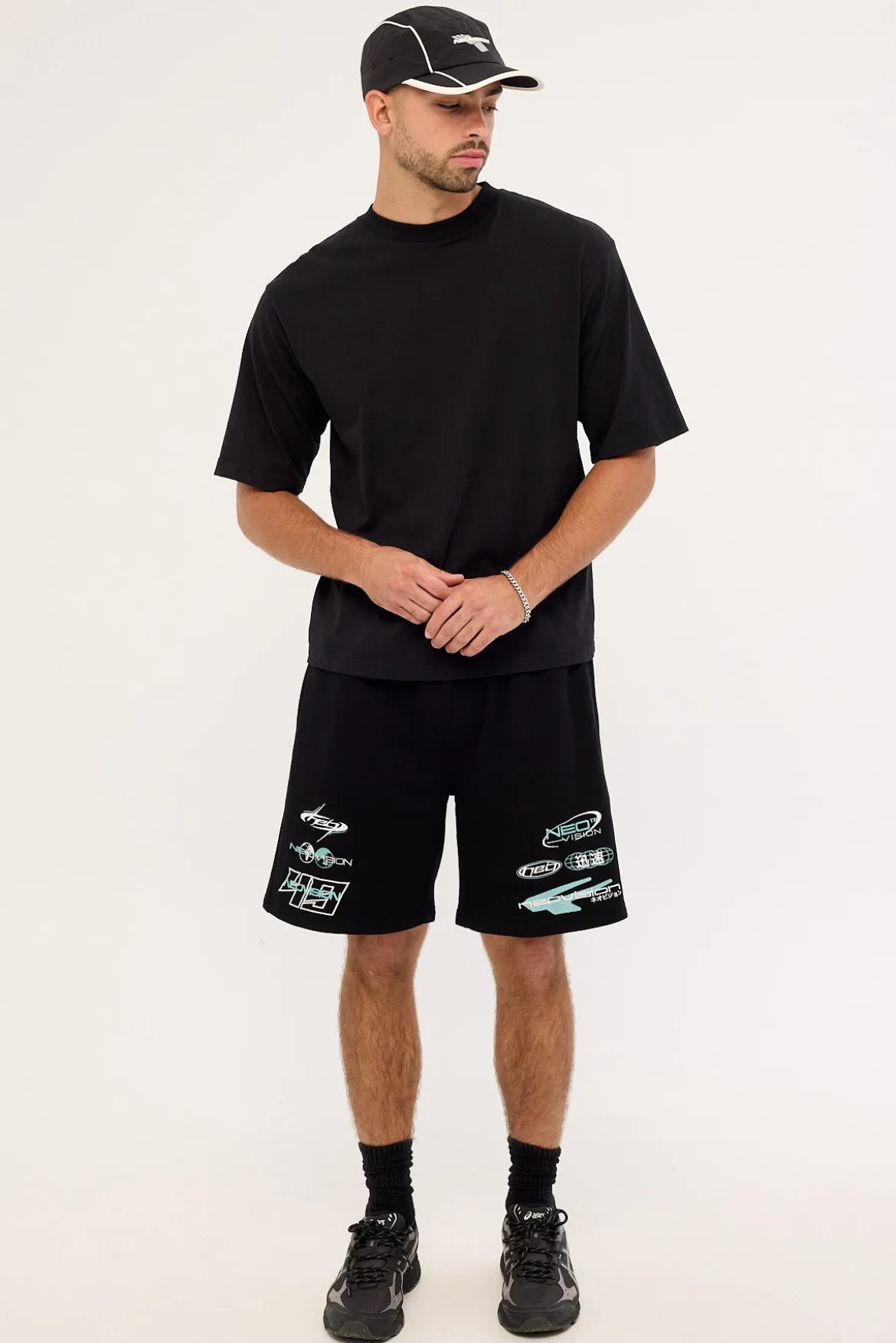 Slash Loopback Sweat Short Black