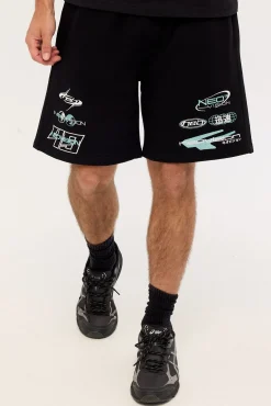 Slash Loopback Sweat Short Black