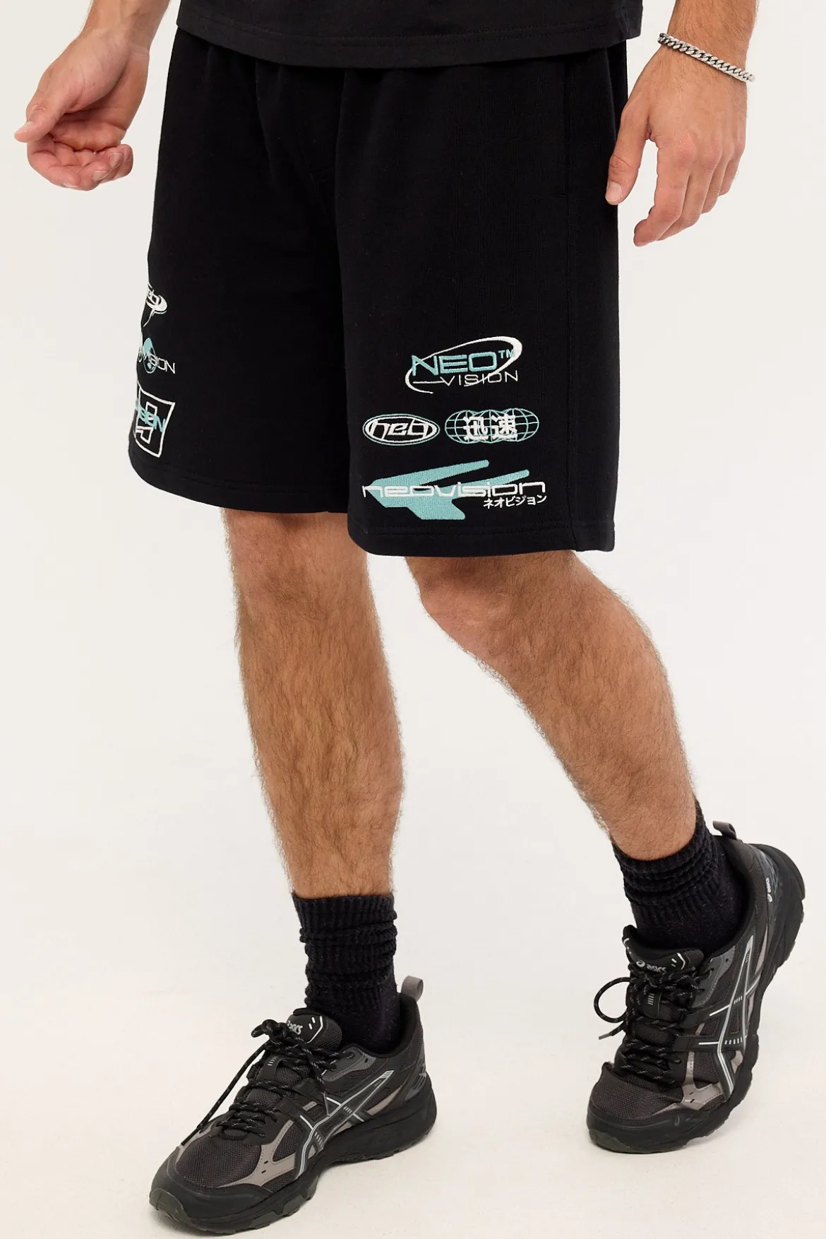 Slash Loopback Sweat Short Black