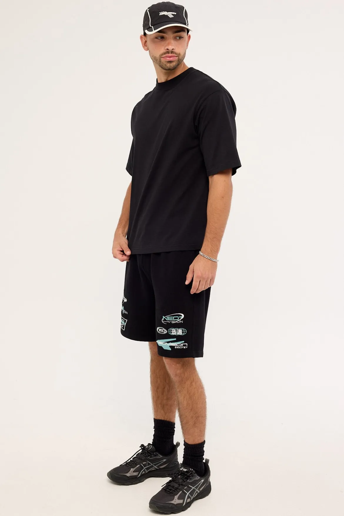 Slash Loopback Sweat Short Black