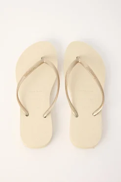 Slim Flatform Thong Beige