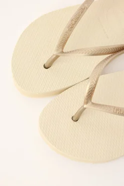 Slim Flatform Thong Beige