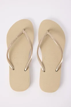 Slim Metallic Thong Sand Grey