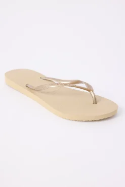 Slim Metallic Thong Sand Grey