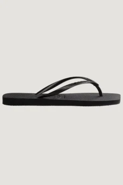 Slim Square Solid Thong Black