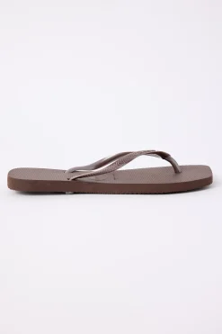 Slim Square Thong Dark Brown