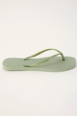 Slim Square Thong Smoke Green