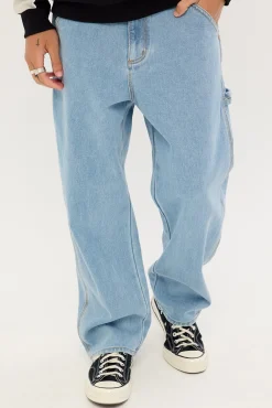 Smoko Baggy Denim Jean Stone Blue