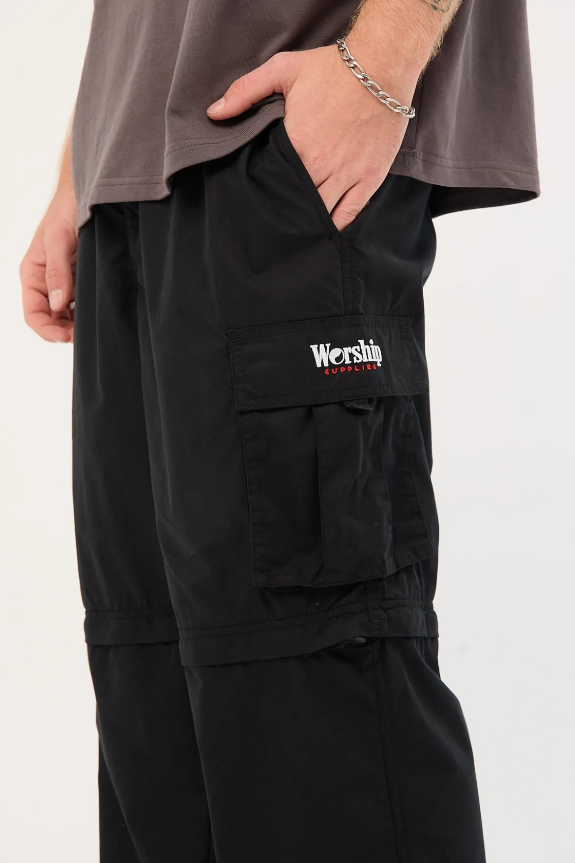 Smoko Zip Off Cargo Pant Washed Black
