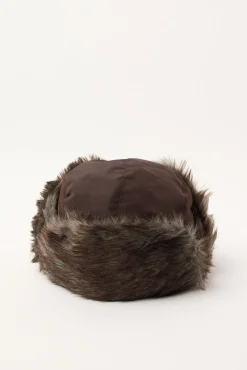 Snowdrift Faux Fur Trapper Brown