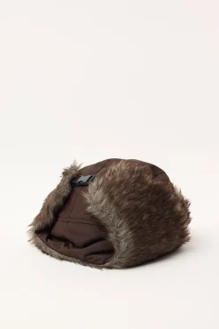 Snowdrift Faux Fur Trapper Brown