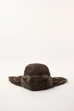 Snowdrift Faux Fur Trapper Brown