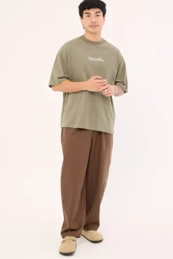Society Brushed Easy Tee Olive Green