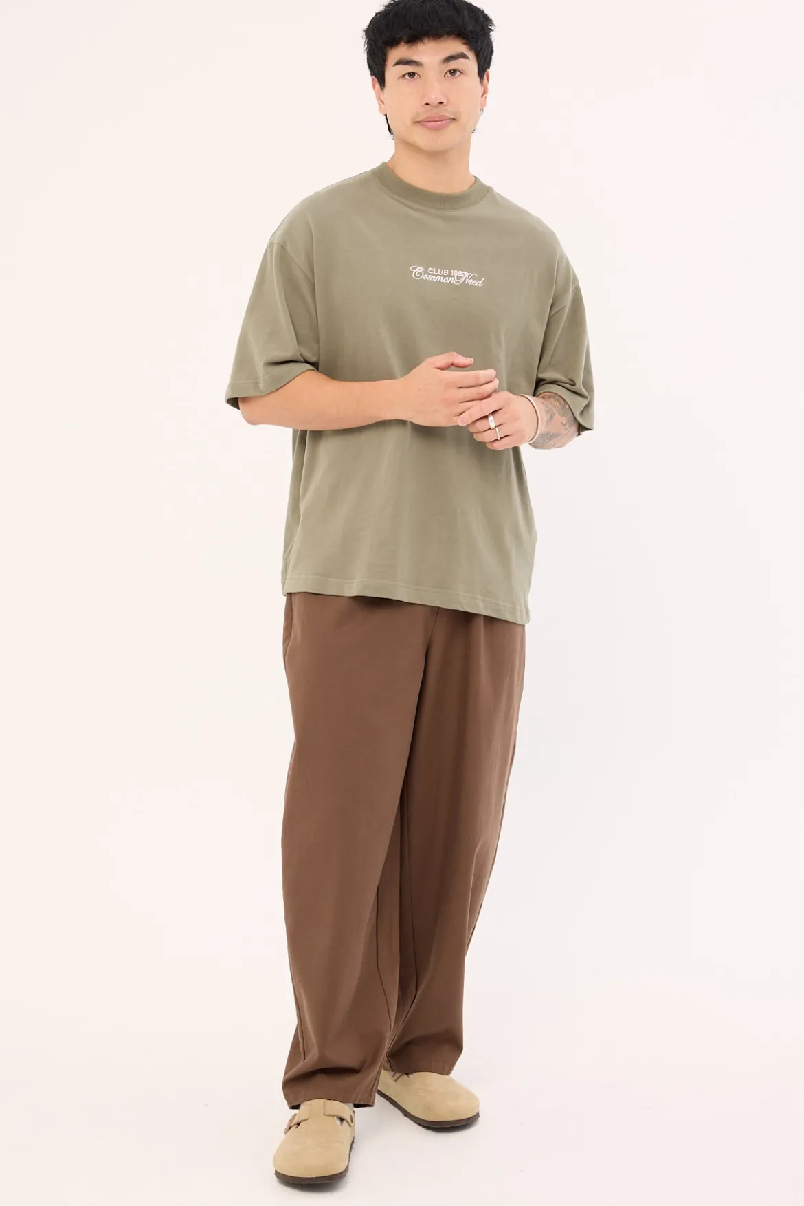 Society Brushed Easy Tee Olive Green