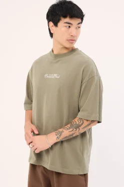 Society Brushed Easy Tee Olive Green