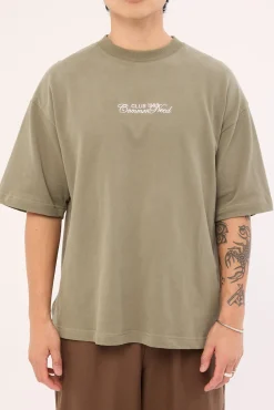 Society Brushed Easy Tee Olive Green