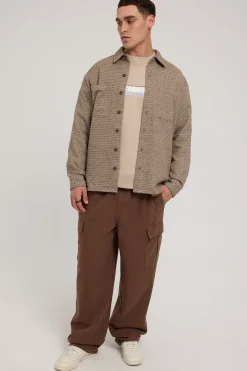 Soho Textured Overshirt Brown Marle