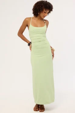 Sol Beaded Midi Dress Pistachio