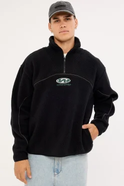 Sonic Quarter Zip Sherpa Fleece Black