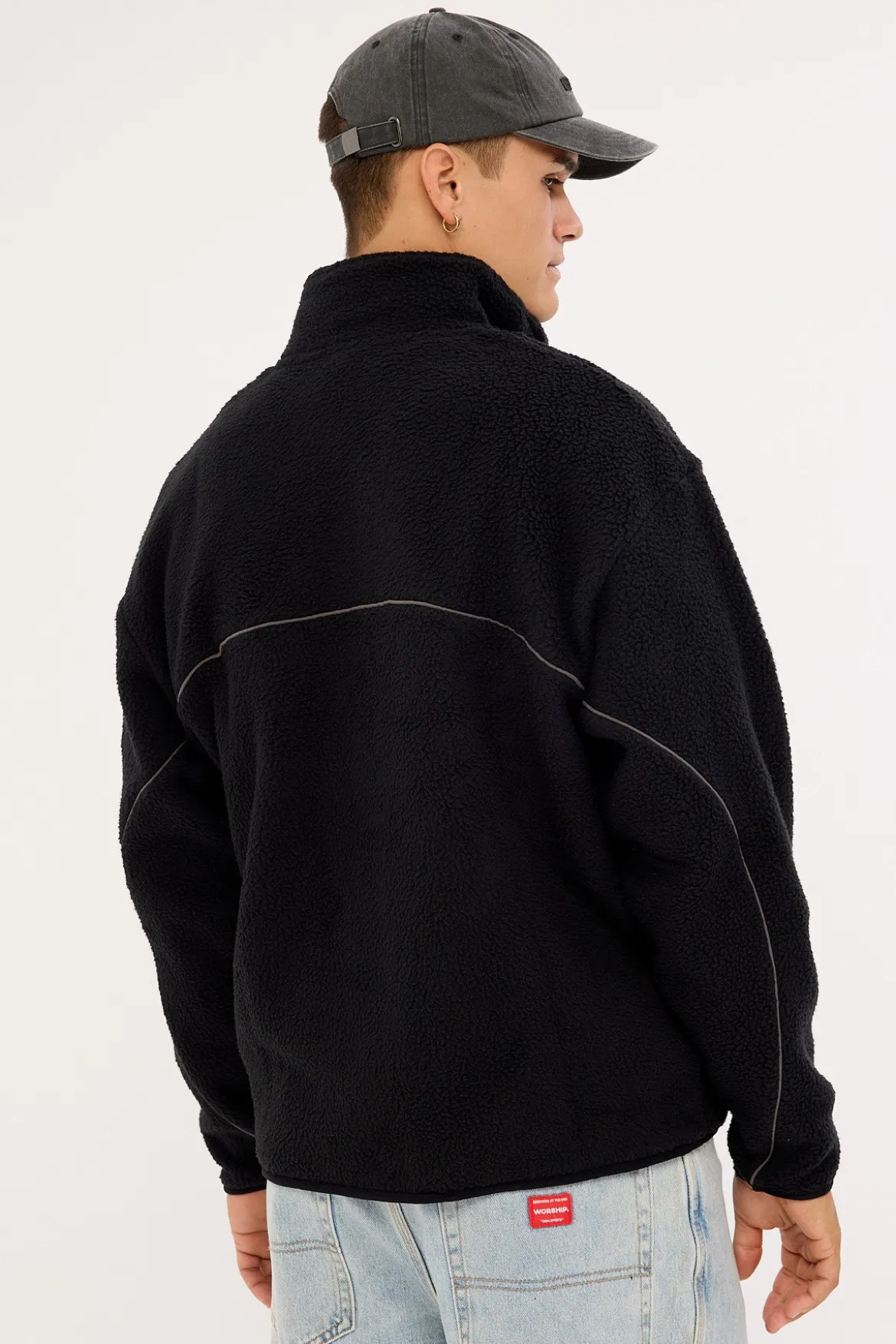 Sonic Quarter Zip Sherpa Fleece Black