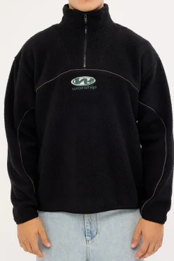 Sonic Quarter Zip Sherpa Fleece Black