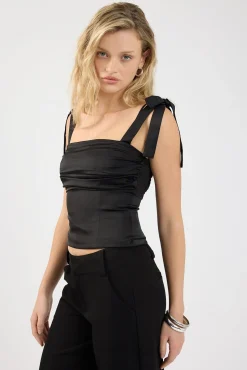 Sonnet Tie Straps Top Black