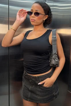 Sophia Singlet Tank Top Black