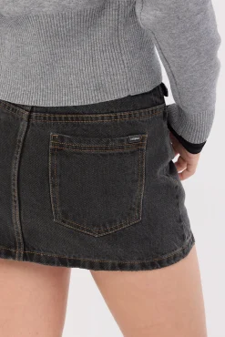 Sophie Denim Mini Skirt Black Bull