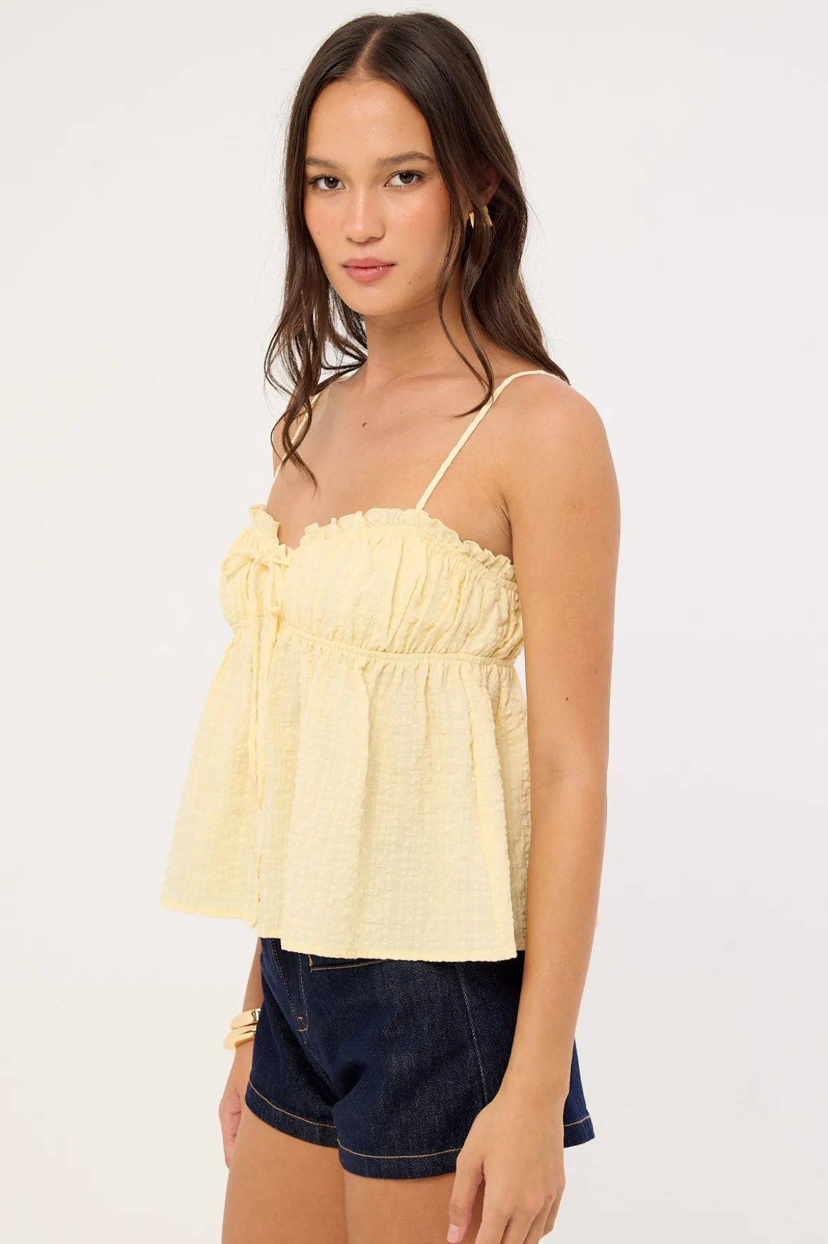 Sophie Gathered Cami Top Butter