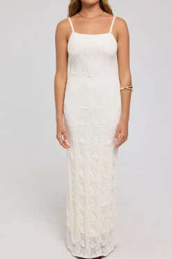 Soraka Lace Up Back Midi Dress White