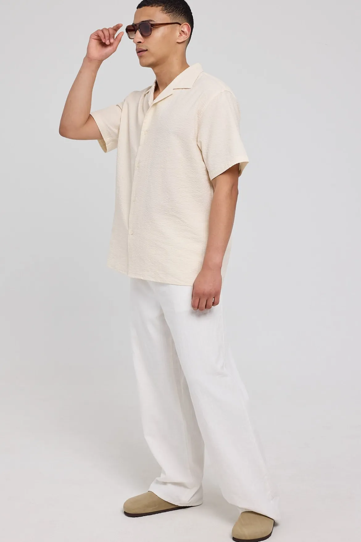 Sorrento Baggy Linen Pant White