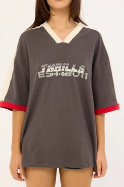 Speed Kills V-Neck Oversized Tee Merch Black