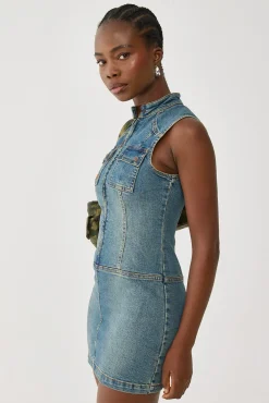 Speedy Denim Mini Dress Dirty Mid Blue