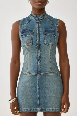 Speedy Denim Mini Dress Dirty Mid Blue