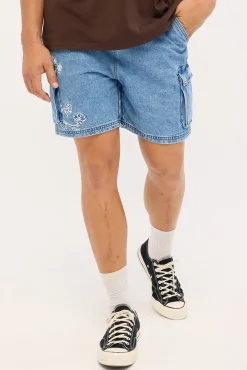 Sprig Relaxed Cargo Short Ocean Blue Denim