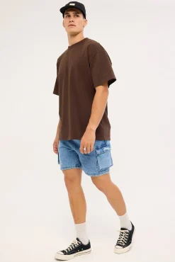 Sprig Relaxed Cargo Short Ocean Blue Denim