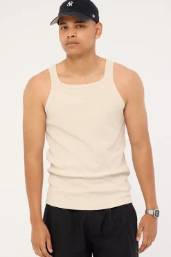 Square Neck Singlet Tank Sand